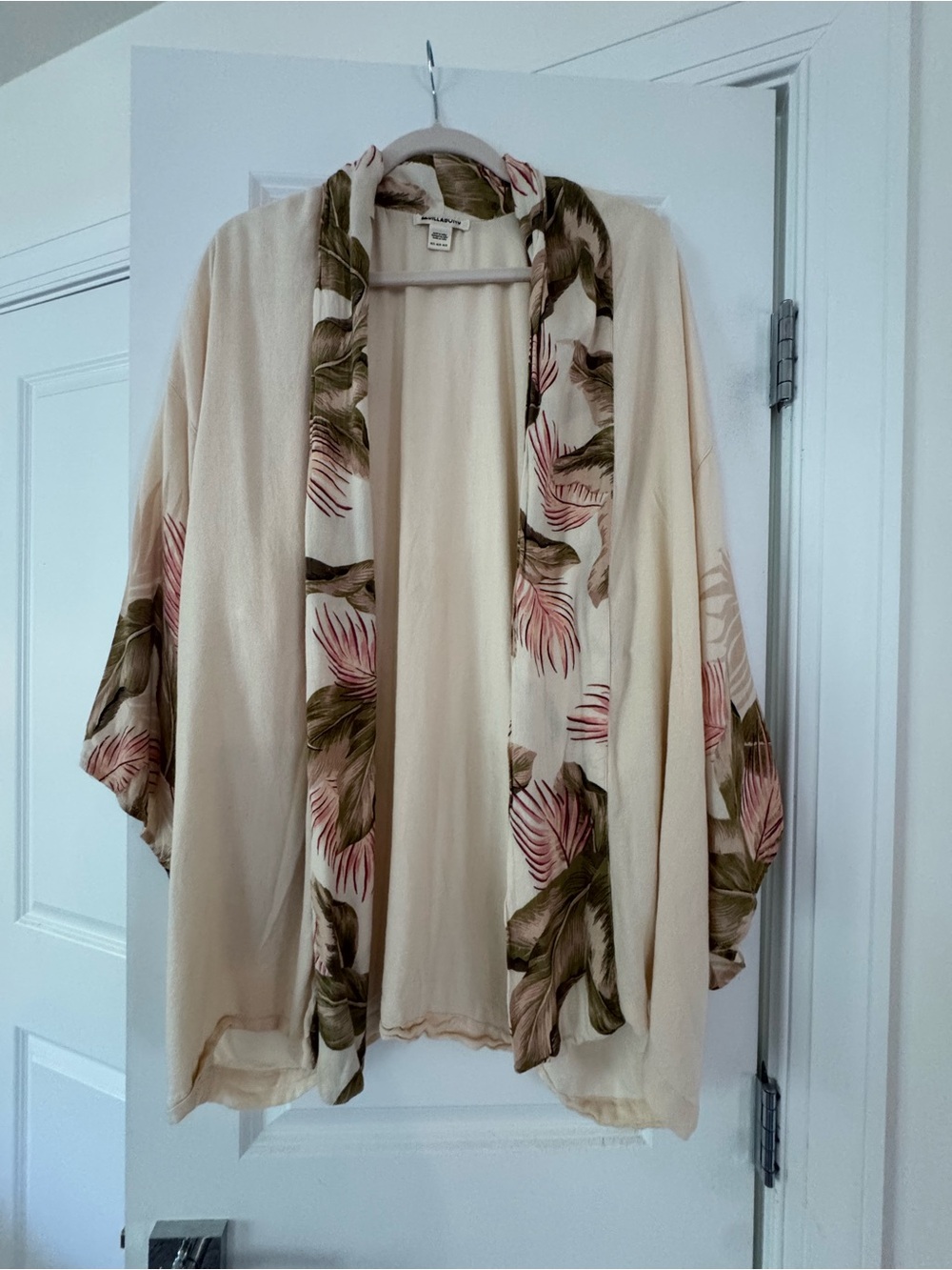 Billabong Cream Floral-Trim Beach Kimono